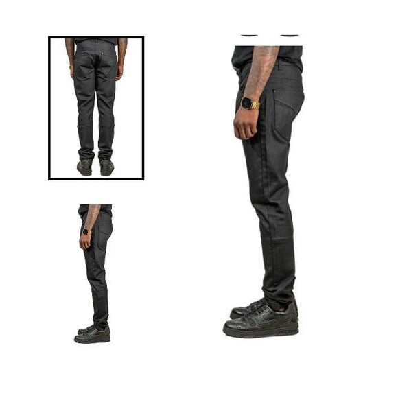 Blac Leaf Back To Black Denim Embroidered Jeans Size 34/32 - Picture 8 of 8